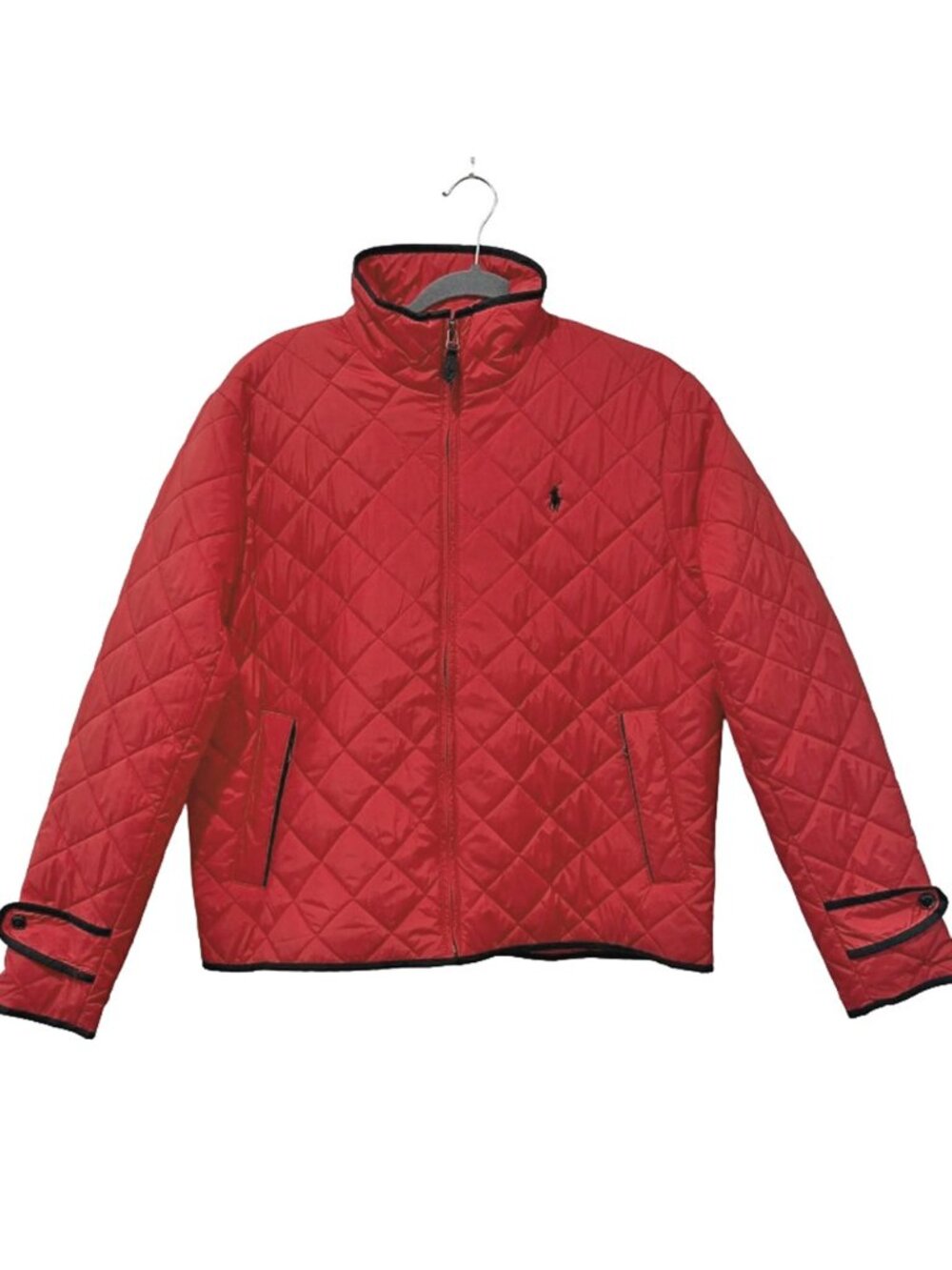 Polo Ralph Lauren Quilted Jacket! M or XL Red With Black Player Equestrian Style